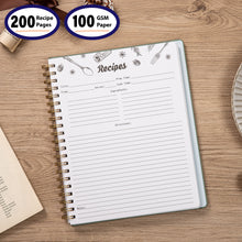 Load image into Gallery viewer, COFICE Recipe Book to Write in Your Own Recipes 9.5" x 11.25" PU Leather Cover Notebook with Stickers Gift Box Cookbook Journal, Dark Green