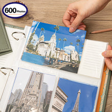 Load image into Gallery viewer, COFICE Photo Album 4x6 - 3 Ring Binder Large Picture Album Book with Index and Divider Sheets - Big Photobook with Acid-Free Pocket Sheets Holds up to 600 Photos - Elegant PU Leather Cover, Dark Green