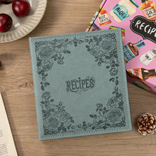 Load image into Gallery viewer, Recipe Book To Write In Your Own Recipes, 8.5x9.5 Recipe Ring Binder with PU faux leather cover, 4x6 Cards and Tabbed Dividers, Aquamarine