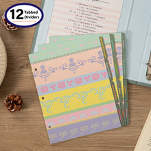 Load image into Gallery viewer, Recipe Book To Write In Your Own Recipes, 8.5x9.5 Recipe Ring Binder with PU faux leather cover, 4x6 Cards and Tabbed Dividers, Aquamarine