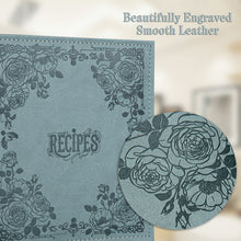 Load image into Gallery viewer, Recipe Book To Write In Your Own Recipes, 8.5x9.5 Recipe Ring Binder with PU faux leather cover, 4x6 Cards and Tabbed Dividers, Aquamarine