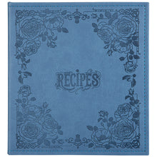 Load image into Gallery viewer, Recipe Book To Write In Your Own Recipes, 8.5x9.5 Recipe Ring Binder with PU faux leather cover, 4x6 Cards and Tabbed Dividers, Dark Blue