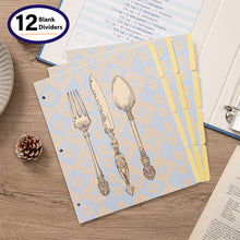 Load image into Gallery viewer, COFICE Recipe Binder – 8.5x11 3 Ring Blank Family Recipe Book Binder Kit to Write in Your Own Recipes with PU Faux Leather Cover and Plastic Sleeves (Dark Blue)