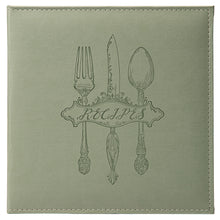 Load image into Gallery viewer, COFICE Recipe Binder – 8.5x11 3 Ring Blank Family Recipe Book Binder Kit to Write in Your Own Recipes with PU Faux Leather Cover and Plastic Sleeves (Dark Green)