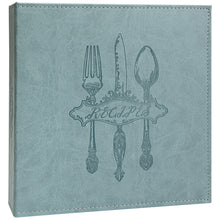 Load image into Gallery viewer, COFICE Recipe Binder – 8.5x11 3 Ring Blank Family Recipe Book Binder Kit to Write in Your Own Recipes with PU Faux Leather Cover and Plastic Sleeves (Aquamarine)