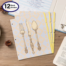 Load image into Gallery viewer, COFICE Recipe Binder – 8.5x11 3 Ring Blank Family Recipe Book Binder Kit to Write in Your Own Recipes with PU Faux Leather Cover and Plastic Sleeves (Light Blue)