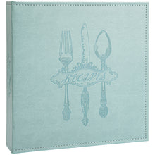 Load image into Gallery viewer, COFICE Recipe Binder – 8.5x11 3 Ring Blank Family Recipe Book Binder Kit to Write in Your Own Recipes with PU Faux Leather Cover and Plastic Sleeves (Light Green)