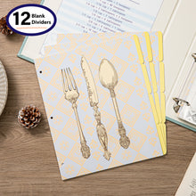 Load image into Gallery viewer, COFICE Recipe Binder – 8.5x11 3 Ring Blank Family Recipe Book Binder Kit to Write in Your Own Recipes with PU Faux Leather Cover and Plastic Sleeves (Light Green)