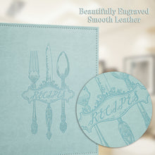 Load image into Gallery viewer, COFICE Recipe Binder – 8.5x11 3 Ring Blank Family Recipe Book Binder Kit to Write in Your Own Recipes with PU Faux Leather Cover and Plastic Sleeves (Light Green)
