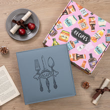 Load image into Gallery viewer, COFICE Recipe Binder with Plastic Sleeves 8.5x11 3 Ring Organizer Blank Family Recipe Book Kit to Write in Your Own Recipes Faux Leather Cover (Blue)