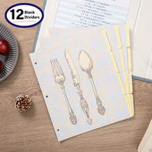 Load image into Gallery viewer, COFICE Recipe Binder with Plastic Sleeves 8.5x11 3 Ring Organizer Blank Family Recipe Book Kit to Write in Your Own Recipes Faux Leather Cover (Blue)