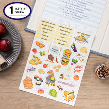 Load image into Gallery viewer, COFICE Recipe Binder with Plastic Sleeves 8.5x11 3 Ring Organizer Blank Family Recipe Book Kit to Write in Your Own Recipes Faux Leather Cover (Blue)