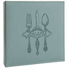 Load image into Gallery viewer, COFICE Recipe Binder with Plastic Sleeves 8.5x11 3 Ring Organizer Blank Family Recipe Book Kit to Write in Your Own Recipes Faux Leather Cover (Green)