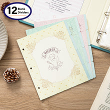 Load image into Gallery viewer, COFICE Recipe Binder Book to Write in Your Own Recipes with Plastic Sleeves, Blank Family Recipe Cards Organizer Kit (Blue)