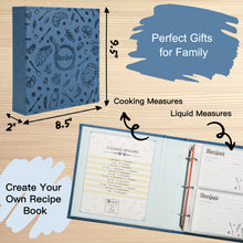 Load image into Gallery viewer, COFICE Recipe Binder Book with Plastic Sleeves Cards 3 Ring Small Cookbook Organizer, Dark Blue