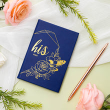 Load image into Gallery viewer, COFICE Vow Books for Wedding, His and Hers Marriage Vows to Remember Renewal Brides Journal, Leather Hardcover Booklet Keepsake, Bridal Shower Gift, Set of 2,White & Navy Blue