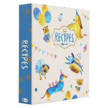 Load image into Gallery viewer, 8x9 Recipe Binder, 4x6 Recipe Cards and Tabbed Dividers, Dog Design