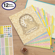 Load image into Gallery viewer, COFICE Budget Planner Binder and Monthly Bill Organizer (11.5" x 12" x 2.5") - Budget Book with Pocket Dividers for Bills and Invoices - Personal Expense Tracker for Financial Management (Blue)