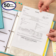 Load image into Gallery viewer, COFICE Budget Planner Binder and Monthly Bill Organizer (11.5" x 12" x 2.5") - Budget Book with Pocket Dividers for Bills and Invoices - Personal Expense Tracker for Financial Management (Blue)