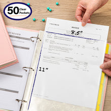 Load image into Gallery viewer, COFICE Budget Planner Binder and Monthly Bill Organizer (11.5" x 12" x 2.5") - Budget Book with Pocket Dividers for Bills and Invoices - Personal Expense Tracker for Financial Management (Pink)