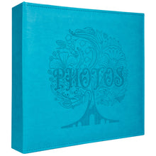 Load image into Gallery viewer, COFICE Photo Album 4x6 - Large Picture Album Book with 3 Ring Binder, Index, and Divider Sheets - Big Photobook with Acid-Free Pocket Sheets Holds up to 500 Photos - Elegant PU Faux Leather Embossed Cover (Blue)