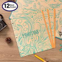 Load image into Gallery viewer, COFICE Photo Album 4x6 - 3 Ring Binder Large Picture Album Book with Index and Divider Sheets - Big Photobook with Acid-Free Pocket Sheets Holds up to 600 Photos - Elegant PU Leather Cover, Blue