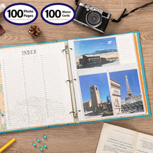 Load image into Gallery viewer, COFICE Photo Album 4x6 - 3 Ring Binder Large Picture Album Book with Index and Divider Sheets - Big Photobook with Acid-Free Pocket Sheets Holds up to 600 Photos - Elegant PU Leather Cover, Blue