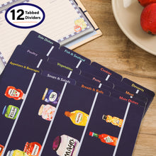 Load image into Gallery viewer, 3 Ring, 8.5x9.5 Recipe Binder, 4x6 Cards and Tabbed Dividers, Seasoning Design