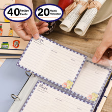 Load image into Gallery viewer, 3 Ring, 8.5x9.5 Recipe Binder, 4x6 Cards and Tabbed Dividers, Seasoning Design