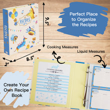 Load image into Gallery viewer, 8x9 Recipe Binder, 4x6 Recipe Cards and Tabbed Dividers, Dog Design