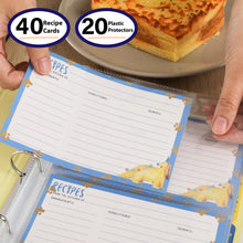 Load image into Gallery viewer, 8x9 Recipe Binder, 4x6 Recipe Cards and Tabbed Dividers, Dog Design