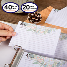 Load image into Gallery viewer, 8x9 Recipe Organizer Binder with Plastic Page Protectors, Garland Design