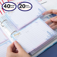 Load image into Gallery viewer, 8x9 Recipe Books to Write In Ring Binder, 4x6 Recipe Cards and Tabbed Dividers, Woman honor Design