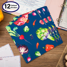 Load image into Gallery viewer, 8.5x11 Full Page, Recipe Books to Write In 3 Ring Binder, Vegetables Design