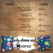 Load image into Gallery viewer, 8.5x11 Full Page, Recipe Books to Write In 3 Ring Binder, Vegetables Design