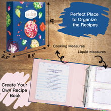 Load image into Gallery viewer, 8.5x11 Full Page, Recipe Books to Write In 3 Ring Binder, Vegetables Design