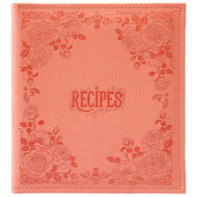 Load image into Gallery viewer, COFICE Recipe Binder – Recipe Book To Write In Your Own Recipes, 8.5x9.5 Recipe Ring Binder with PU Faux Leather Cover, 4x6 Cards and Tabbed Dividers, Pink