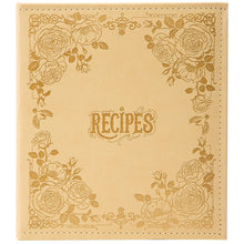 Load image into Gallery viewer, COFICE Recipe Book To Write In Your Own Recipes, 8.5x9.5 Recipe Ring Binder with PU faux leather cover, 4x6 Cards and Tabbed Dividers, Biege
