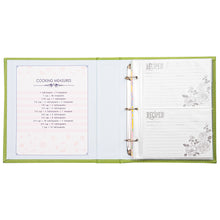 Load image into Gallery viewer, Recipe Book To Write In Your Own Recipes, 8.5x9.5 Recipe Ring Binder with PU faux leather cover, 4x6 Cards and Tabbed Dividers, Green