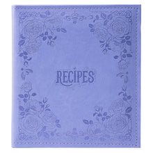 Load image into Gallery viewer, COFICE Recipe Book To Write In Your Own Recipes, 8.5x9.5 Recipe Ring Binder with PU faux leather cover, 4x6 Cards and Tabbed Dividers,Purple