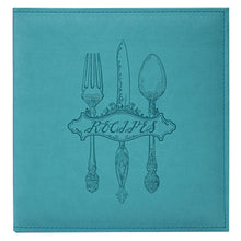 Load image into Gallery viewer, COFICE Recipe Binder – 8.5x11 3 Ring Blank Family Recipe Book Binder Kit to Write in Your Own Recipes with PU Faux Leather Cover and Plastic Sleeves (Blue)