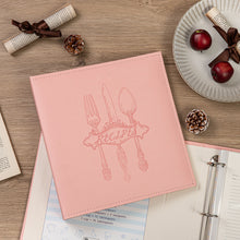 Load image into Gallery viewer, COFICE Recipe Binder – 8.5x11 3 Ring Blank Family Recipe Book Binder Kit to Write in Your Own Recipes with PU Faux Leather Cover and Plastic Sleeves (Pink)