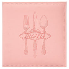 Load image into Gallery viewer, COFICE Recipe Binder – 8.5x11 3 Ring Blank Family Recipe Book Binder Kit to Write in Your Own Recipes with PU Faux Leather Cover and Plastic Sleeves (Pink)