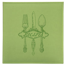 Load image into Gallery viewer, COFICE Recipe Binder – 8.5x11 3 Ring Blank Family Recipe Book Binder Kit to Write in Your Own Recipes with PU Faux Leather Cover and Plastic Sleeves (Green)