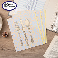 Load image into Gallery viewer, COFICE Recipe Binder – 8.5x11 3 Ring Blank Family Recipe Book Binder Kit to Write in Your Own Recipes with PU Faux Leather Cover and Plastic Sleeves (Grey)