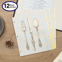 Load image into Gallery viewer, COFICE Recipe Binder – 8.5x11 3 Ring Blank Family Recipe Book Binder Kit to Write in Your Own Recipes with PU Faux Leather Cover and Plastic Sleeves (Black)