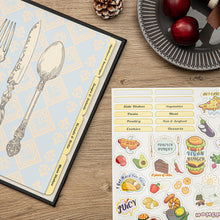 Load image into Gallery viewer, COFICE Recipe Binder – 8.5x11 3 Ring Blank Family Recipe Book Binder Kit to Write in Your Own Recipes with PU Faux Leather Cover and Plastic Sleeves (Black)