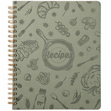 Load image into Gallery viewer, COFICE Recipe Book to Write in Your Own Recipes 9.5" x 11.25" PU Leather Cover Notebook with Stickers Gift Box Cookbook Journal, Dark Green
