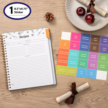 Load image into Gallery viewer, COFICE Recipe Book to Write in Your Own Recipes 9.5" x 11.25" PU Leather Cover Notebook with Stickers Gift Box Cookbook Journal, Dark Green
