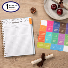 Load image into Gallery viewer, COFICE Recipe Book to Write in Your Own Recipes 9.5" x 11.25" PU Leather Cover Notebook with Stickers Gift Box Cookbook Journal, Aquamarine
